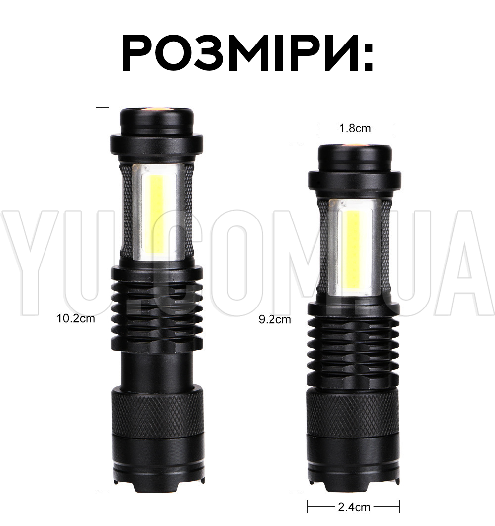 Компактний ручний ліхтарик з бічним світлом BL-525-XPE+COB Компактний ручний ліхтарик з бічним світлом BL-525-XPE+COB